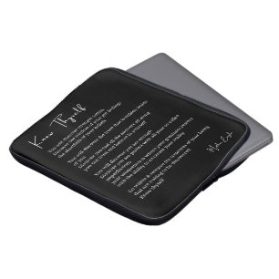 Ken jezelf inspirerend poëzie laptop sleeve