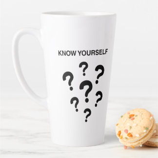 “KEN JEZELF” motiverende tekst tee design met vetg Latte Mok