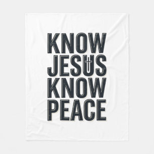 Ken Jezus Ken Vrede Vintage Christelijke Typografi Fleece Deken
