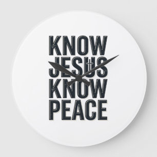 Ken Jezus Ken Vrede Vintage Christelijke Typografi Grote Klok