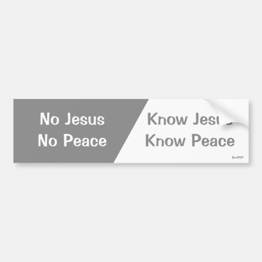 Ken Jezus, Know Peace Bumpersticker (Voorkant)