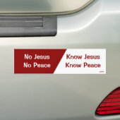 Ken Jezus, Know Peace Bumpersticker (Op auto)