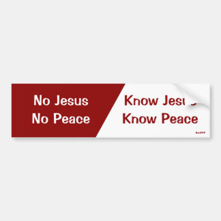 Ken Jezus, Know Peace Bumpersticker