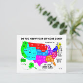Ken jij je postcode zone? (Amerikaanse kaart) Briefkaart (Staand voorkant)