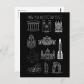 Ken uw architectuurstijlen Gebouwen Briefkaart (Voorkant / Achterkant)
