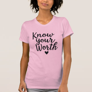 Ken uw waarde - Pink Script Glitter T-shirt