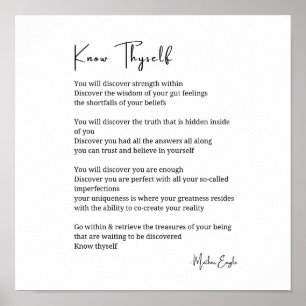 Ken uzelf inspirerend gedicht muur poster