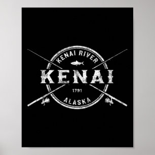 Kenai Ak Vintage Gekruiste Vissenstokken  Poster