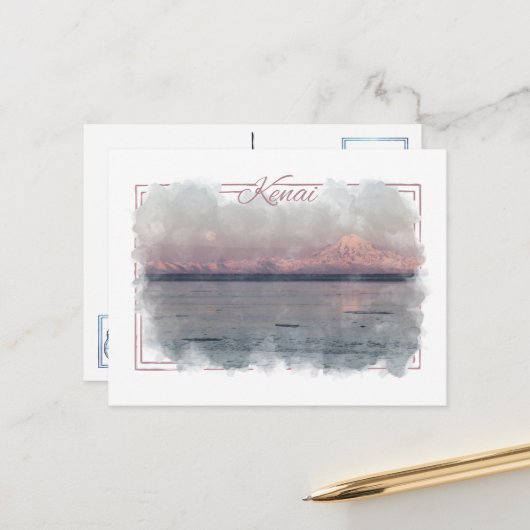 Kenai Alaskan Waterverf Briefkaart (Voorkant / Achterkant in situ)