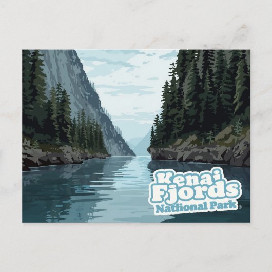 Kenai Fjords Alaska Fjord Art Print Briefkaart (Voorkant)