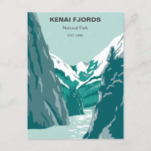 Kenai Fjords Nationaal Park Alaska retro Briefkaart