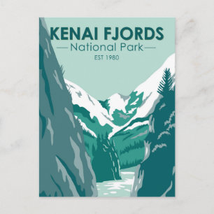 Kenai Fjords Nationaal Park Alaska Vintage Briefkaart