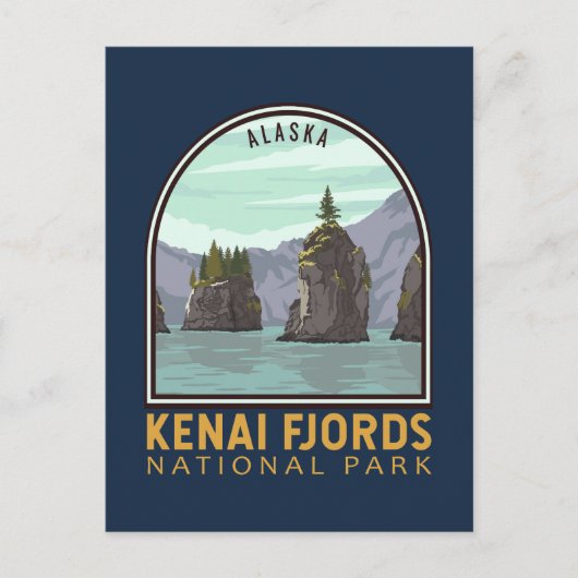 Kenai Fjords Nationaal Park  Emblem Briefkaart (Voorkant)