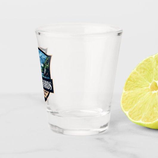 Kenai Fjords Nationaal Park Illustratie Retro Art Shot Glas (Rechts)