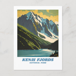 Kenai Fjords Nationaal Park illustratie retro Vaca Briefkaart