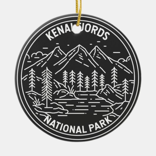 Kenai Fjords Nationaal Park monoline Keramisch Ornament (Voorkant)