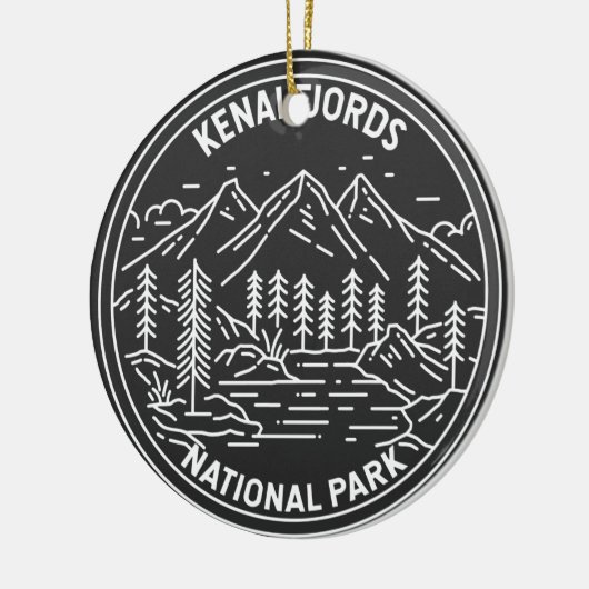 Kenai Fjords Nationaal Park  monoline Keramisch Ornament (Links)