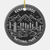 Kenai Fjords Nationaal Park monoline Keramisch Ornament (Achterkant)