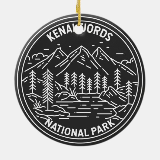 Kenai Fjords Nationaal Park  monoline Keramisch Ornament (Achterkant)