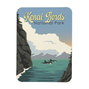 Kenai Fjords National Park Illustratie Reiskunst Magneet