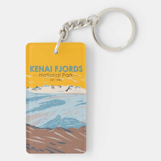 Kenai Fjords National Park met dubbelzijdige hulp Sleutelhanger (achterkant)