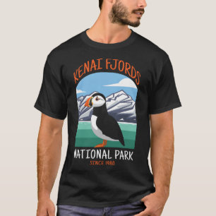 Kenai Fjords National Park US Puffin Bird Alaska T-shirt