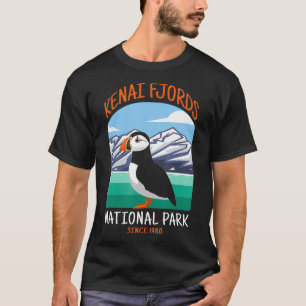 Kenai Fjords National Park US Puffin Bird Alaska T-shirt