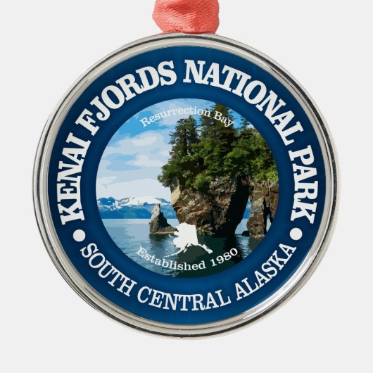 Kenai Fjords NP Metalen Ornament (Voorkant)