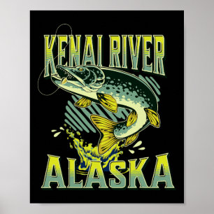 Kenai-rivier Alaska Vissen Vakantie Visliefhebber Poster