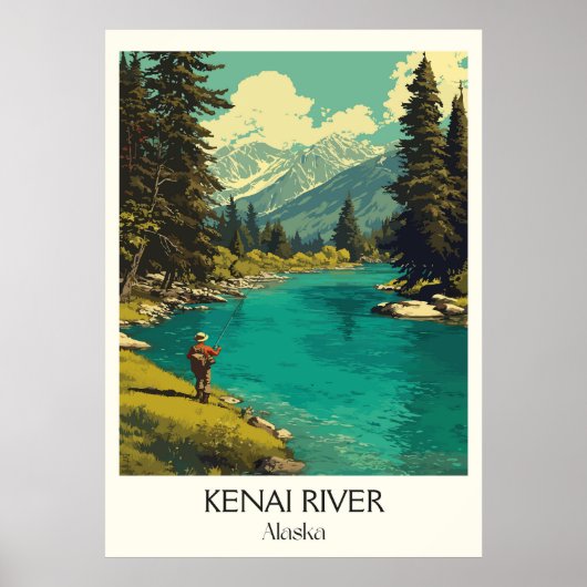 Kenai-rivier Alaska Vissen Wildernis Poster (Voorkant)