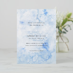 Kendall Blue Elegant Wedding Save the Date Folie Uitnodiging