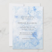Kendall Blue Waterverf Elegante bruiloft Save The Date (Voorkant)