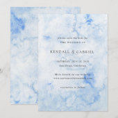 Kendall Blue Waterverf Elegante bruiloft Save The Date (Voorkant / Achterkant)