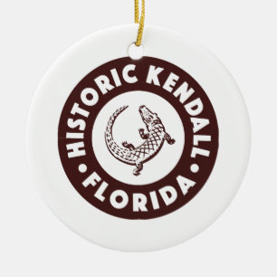 Kendall Florida Circle - Bruin Keramisch Ornament