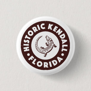 Kendall Florida Circle - Bruin Ronde Button 3,2 Cm