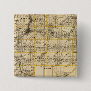 Kendall, Will, Grundy en Cook counties Vierkante Button 5,1 Cm