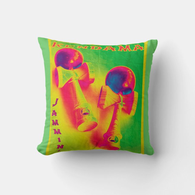 Kendama Jammin' Psychedelic Poster Kussen (Voorkant)