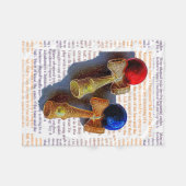 Kendama, Rood en Blauwe Kleur Schets Fleece Deken (Voorkant (Horizontaal))