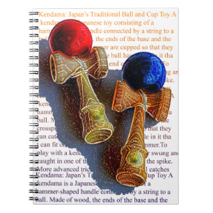 Kendama, Rood en Blauwe Kleur Schets Notitieboek