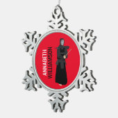 Kendo Tin Sneeuwvlok Ornament (Rechts)