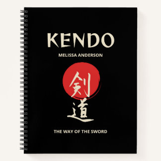 Kendo Vintage Rode Zwarte Beoefenaar Journaal Notitieboek