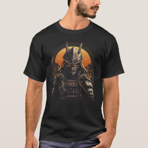 Kendo Warrior Japan Mask Sunset Japanse kunst T-shirt
