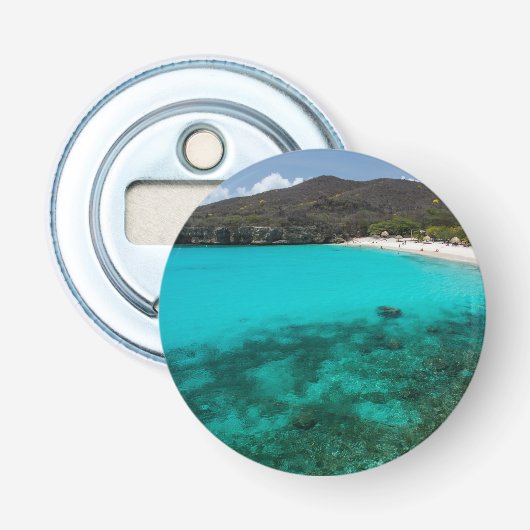 Kenepa Grandi-strand, Curaçao Button Flesopener (Voorkant)