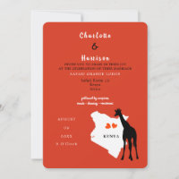 Kenia Africa Wedding Destination Invitation
