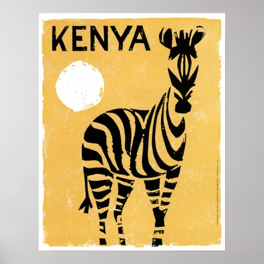 Kenia Africa Zebra Poster (Voorkant)