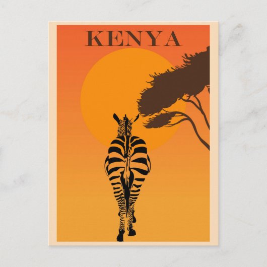  Kenia Afrika Afrikaanse Zebra reizen Briefkaart (Voorkant)