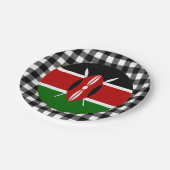 Kenia Bord, buffalo plaid & Keniaanse vlag Papieren Bordje (Gekanteld)