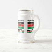 Kenia en Keniaanse vlag met Jouw naam Bierpul (Voorkant rechts)