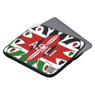 Kenia Erfgoed Asili Oorsprong Aanpasbare Vlag Ke Laptop Sleeve
