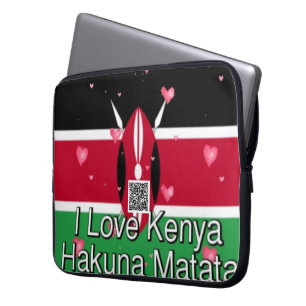 Kenia Erfgoed: Ik hou van Kenia Hakuna Matata On Laptop Sleeve